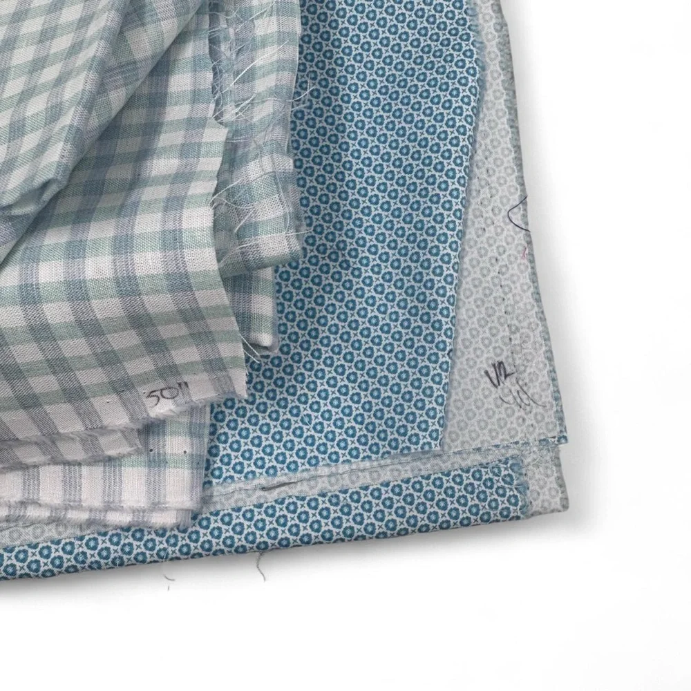 Colorful Patterned Fabric Bundle 9 pieces cotton gingham sewing - Picture 5 of 6